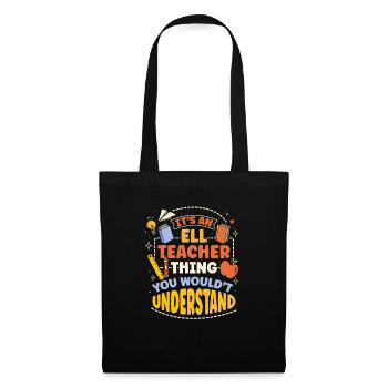 Professeur d’anglais Apprenant d’anglais Professeur d’anglais ELL - Sac en tissu - noir - Devant