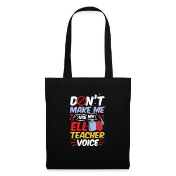 Professeur d’anglais Apprenant d’anglais Professeur d’anglais ELL - Sac en tissu - noir - Devant