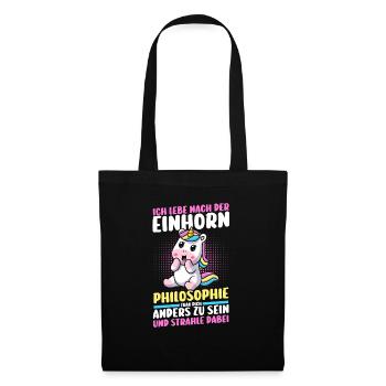 Einhorn - Stoffbeutel - Schwarz - Vorne