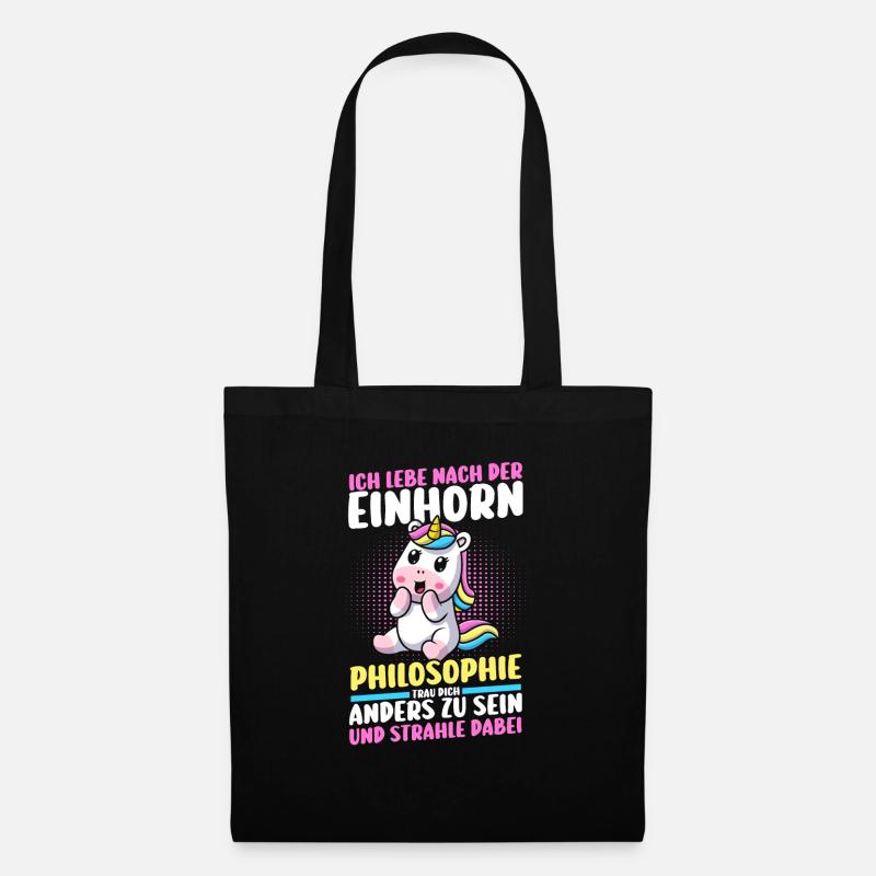 Einhorn - Stoffbeutel - Schwarz