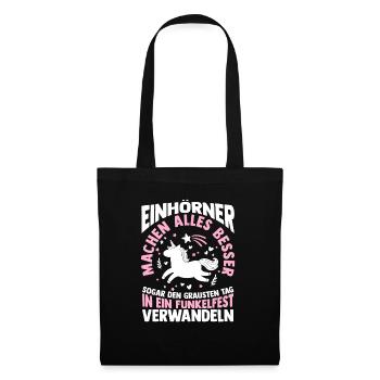 Licorne - Sac en tissu - noir - Devant