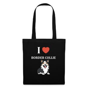 Humour chien border collie - Sac en tissu - noir - Devant