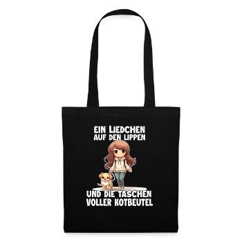Cute Dog Owner Shirt in Anime Style Dogmom - Tote Bag - black - Front