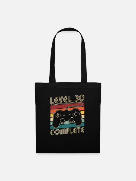 Level 30 Complete 30 Jahre Geburtstags Geschenk - Stoffbeutel - Schwarz