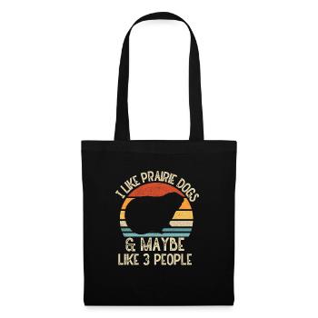 Funny Prairie - Chien amant drôle de rongeur - Sac en tissu - noir - Devant