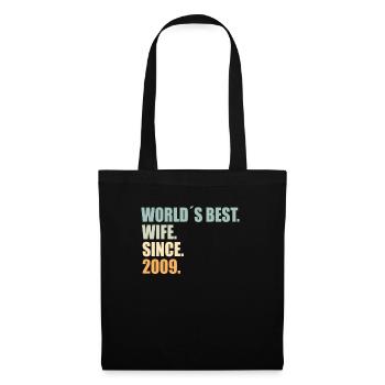 Best wife since 2009 15th wedding anniversary - Tote Bag - black - Front