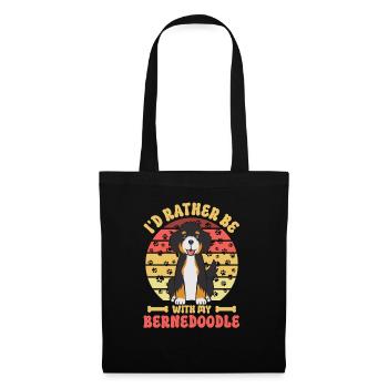 Chien Bernedoodle - Sac en tissu - noir - Devant