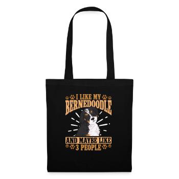 Chien Bernedoodle - Sac en tissu - noir - Devant