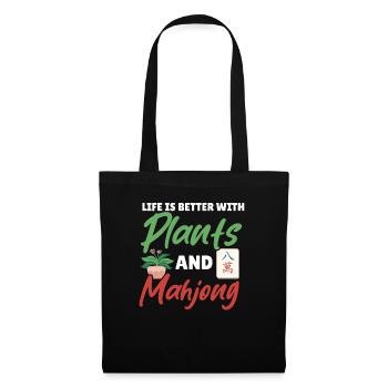 Cadeau pour les fans de Mahjong - Sac en tissu - noir - Devant