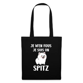 Humour chien Spitz - Sac en tissu - noir - Devant