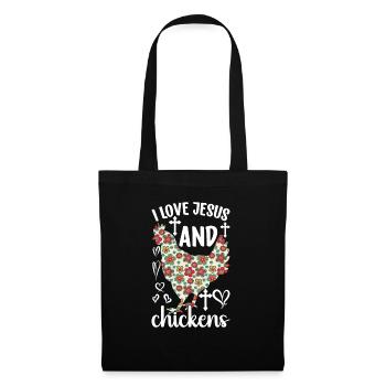 Jesus And Chickens Farmer Lover Farmer - Tote Bag - black - Front