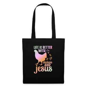 Jesus And Chickens Farmer Lover Farmer - Tote Bag - black - Front