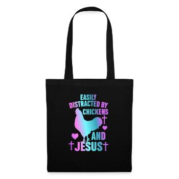 Jesus And Chickens Farmer Lover Farmer - Tote Bag - black - Front