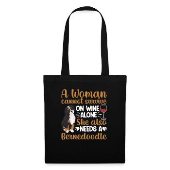 Chien Bernedoodle - Sac en tissu - noir - Devant
