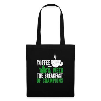 Weed, Café, Cannabis, Stoner, Caféine, Ganja - Sac en tissu - noir - Devant