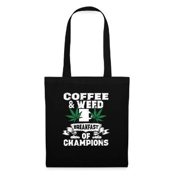 Weed, Café, Cannabis, Stoner, Caféine, Ganja - Sac en tissu - noir - Devant