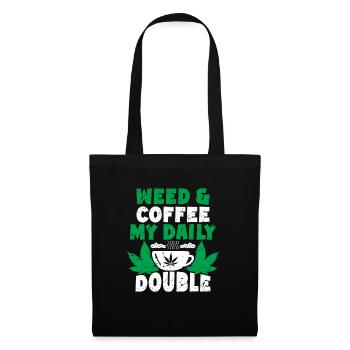 Weed, Café, Cannabis, Stoner, Caféine, Ganja - Sac en tissu - noir - Devant
