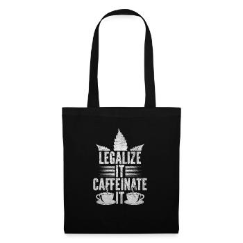 Weed, Café, Cannabis, Stoner, Caféine, Ganja - Sac en tissu - noir - Devant