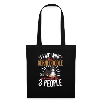 Bernedoodle Hund - Stoffbeutel - Schwarz - Vorne