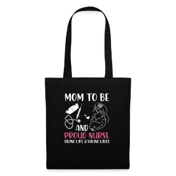 Mom To Be and Proud Nurse RNs LPNs Pregnant Nurses - Stoffbeutel - Schwarz - Vorne