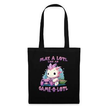 Kawaii Axolotl Anime T pour gamer hobby streamer - Sac en tissu - noir - Devant