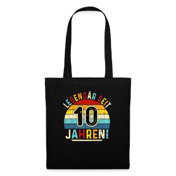 10 Years Gift 10th Birthday Boy Girl - Tote Bag - black - Front