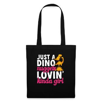 Dino Nuggets Dinosaurier Chicken Nuggets - Stoffbeutel - Schwarz - Vorne