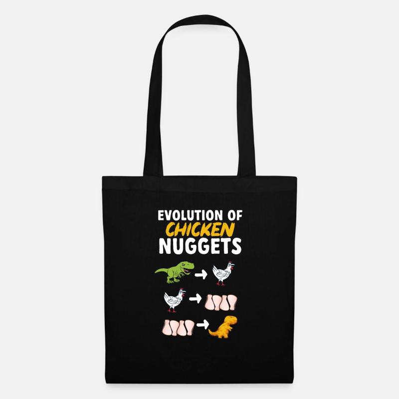 Dino Nuggets Dinosaurier Chicken Nuggets - Stoffbeutel - Schwarz
