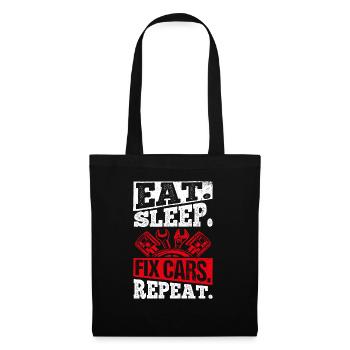 Eat Sleep Fix Cars Repeat Mechanic Tuning Tools Ca - Sac en tissu - noir - Devant