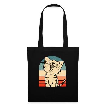 Katze - Stoffbeutel - Schwarz - Vorne