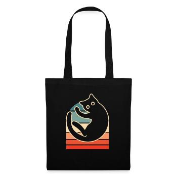 Katze - Stoffbeutel - Schwarz - Vorne