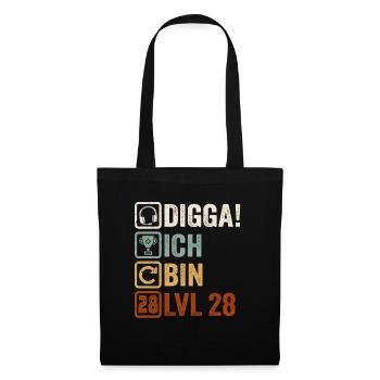 28th Birthday Gift 28th Gamer Gamer Saying - Tote Bag - black - Front