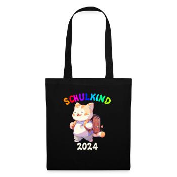 School Enrollment Cat School Beginning School Child 2024 - Tote Bag - black - Front
