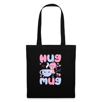 Tasse à café câline - Petite fille - Sac en tissu - noir - Devant