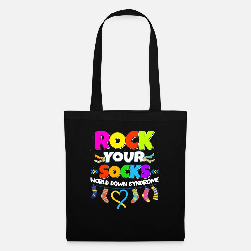 Down-Syndrom-Tag WDSD - Rock Your Socks - Stoffbeutel - Schwarz