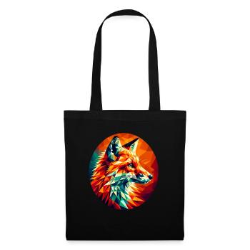 Renard dans l’illustration polygonale - Sac en tissu - noir - Devant