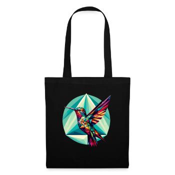 Colibri dans la représentation polygonale - Sac en tissu - noir - Devant