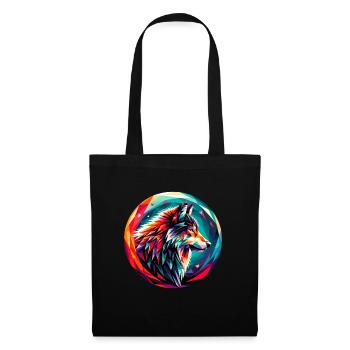 Loup dans la représentation polygonale - Sac en tissu - noir - Devant