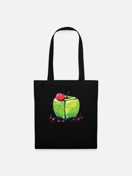 Würfel Apfel Cube Apple - Stoffbeutel - Schwarz