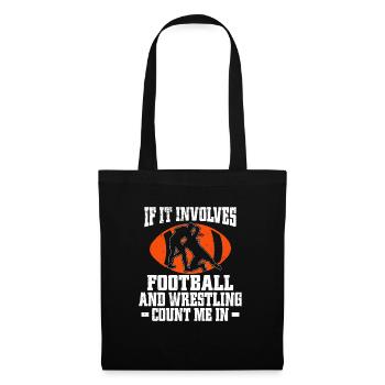 Funny Football And Wrestling Wrestler - Tote Bag - black - Front