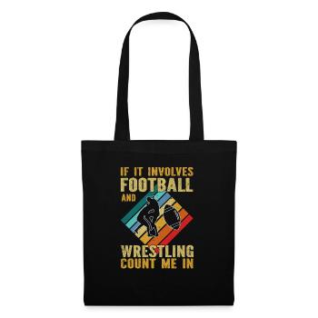 Drôle De Football Et De Lutte Lutteur - Sac en tissu - noir - Devant