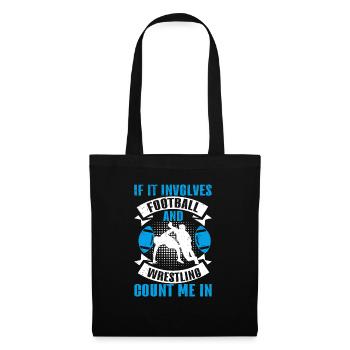 Drôle De Football Et De Lutte Lutteur - Sac en tissu - noir - Devant