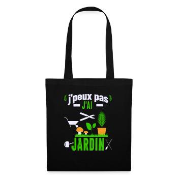 J'peux pas j'ai jardin - Sac en tissu - noir - Devant
