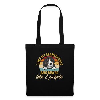 Chien Bernedoodle - Sac en tissu - noir - Devant
