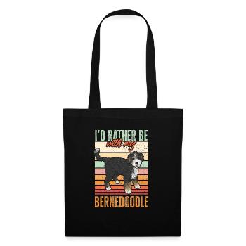 Bernedoodle Dog - Tote Bag - black - Front