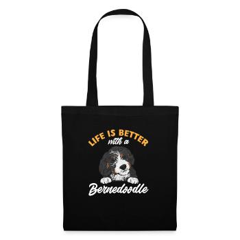 Bernedoodle Dog - Tote Bag - black - Front