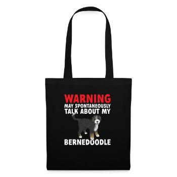 Bernedoodle Hund - Stoffbeutel - Schwarz - Vorne