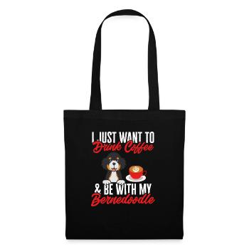 Bernedoodle Hund - Stoffbeutel - Schwarz - Vorne