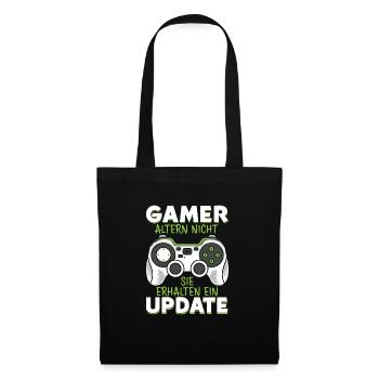 GAMER altern nicht sie erhalten ein UPDATE - Stoffbeutel - Schwarz - Vorne