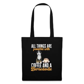 Bernedoodle Dog - Tote Bag - black - Front